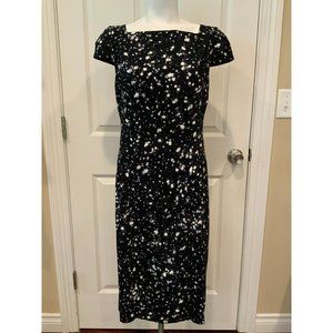 Michael Kors Collection Black & White Splatter Pattern Dress, Size 8
